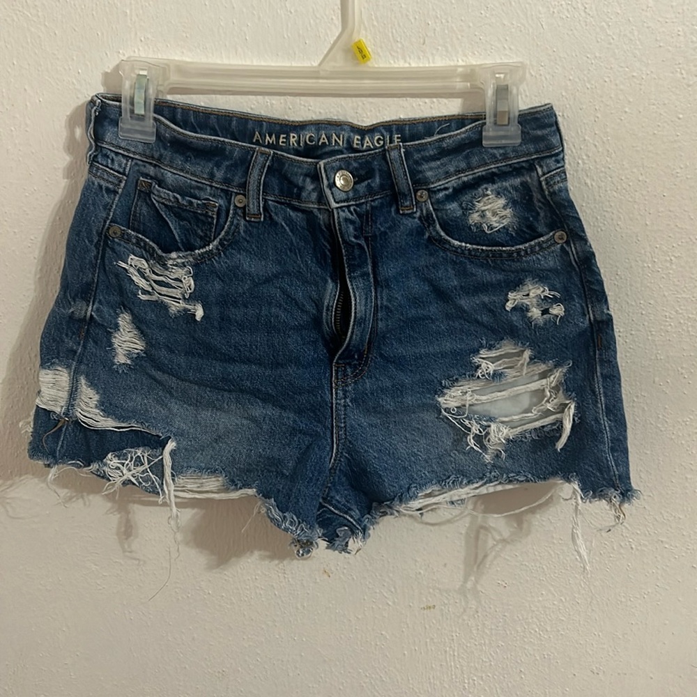 dark denim shorts